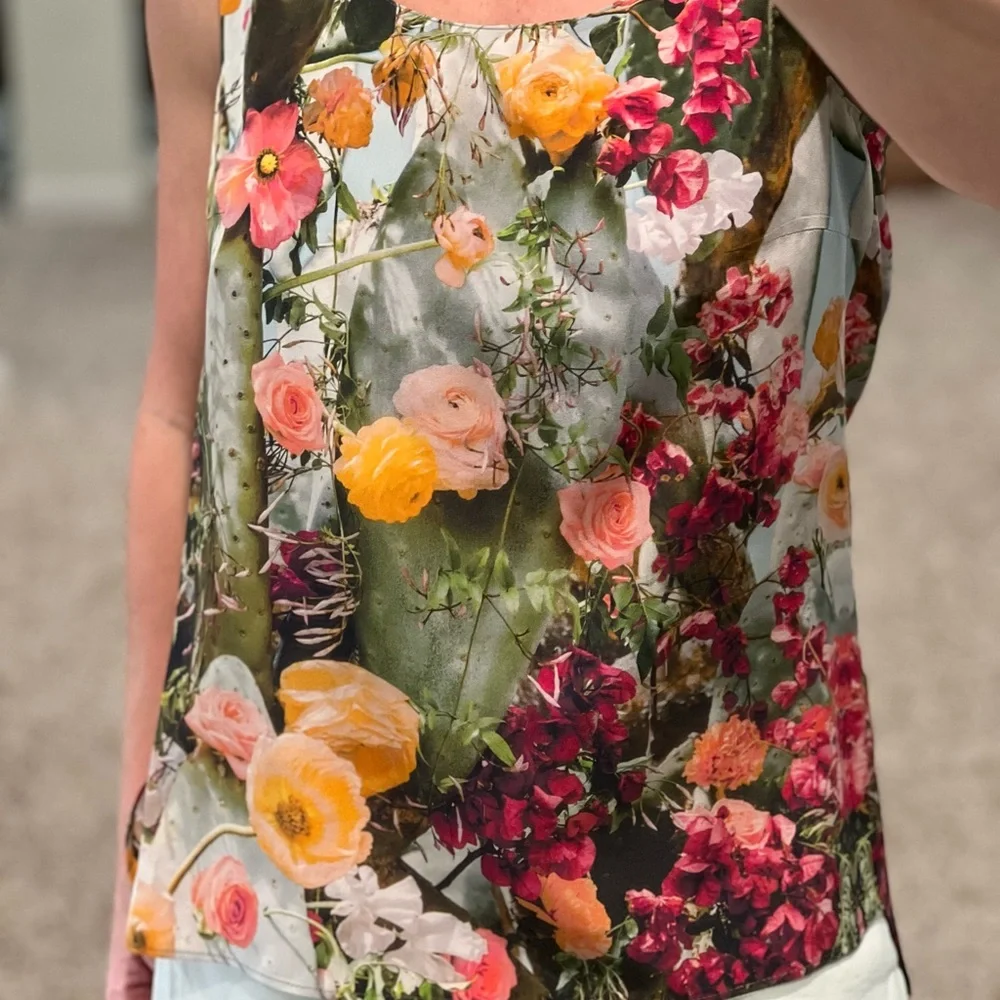 Akris Punto Cactus Blossom Mulberry Silk Top - Picture 7 of 8